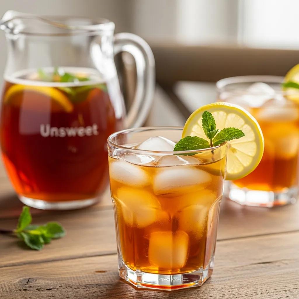 Sweet tea and unsweet tea in a Southern setting, highlighting their differences