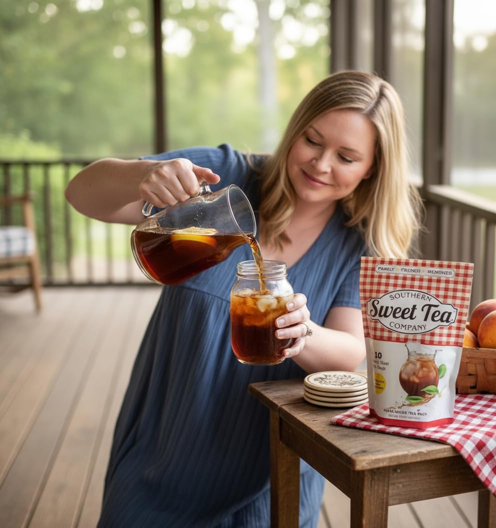 Southern Sweet Tea Company Unsweetened Black Tea Bags, 10 Gallon Size, Orange Pekoe, Family Pack, Zero Calorie, Keto &amp; Paleo Friendly, Bulk Iced Tea Southern Sweet Tea Company