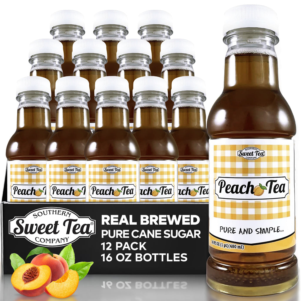 Peach Sweet Iced Tea - Real Brewed Black Tea - 12 Pack (16oz) My Store