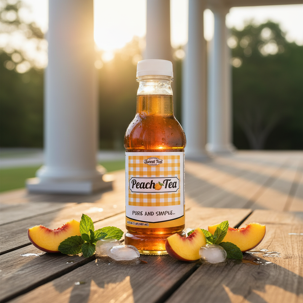 Peach Sweet Iced Tea Bottle Lifestyle Image